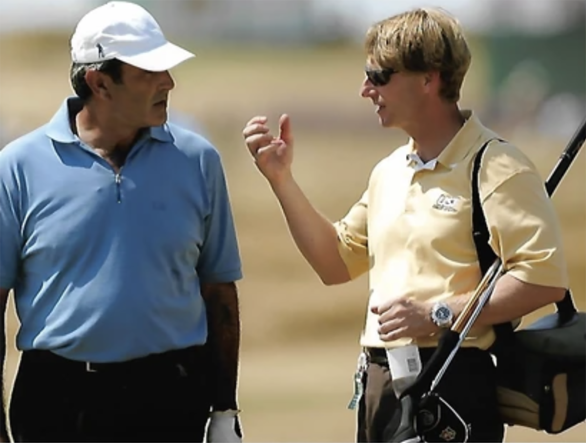 This picture shows SmithWorks founder Stuart Smith together with Severiano „Seve“ Ballesteros