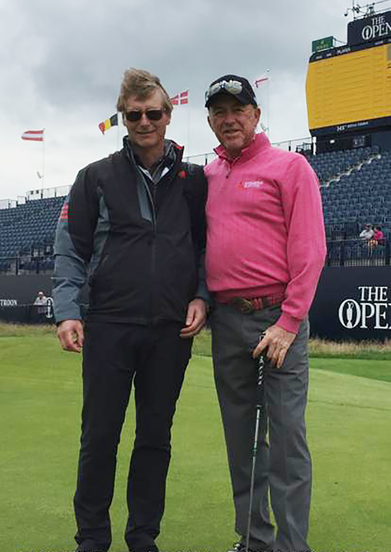 This picture shows SmithWorks founder Stuart Smith together with Miguel Ángel Jiménez