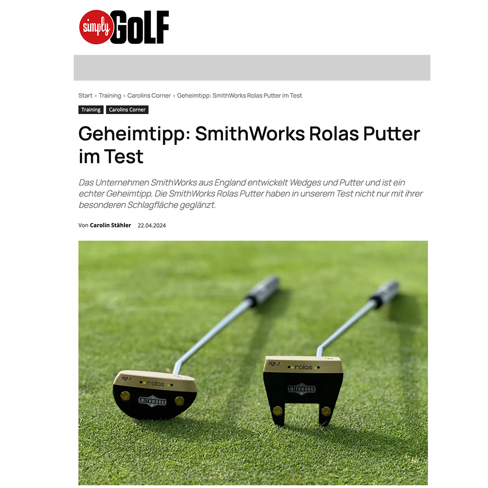 This picture shows a Rolas putter product test of SimplyGolf.at